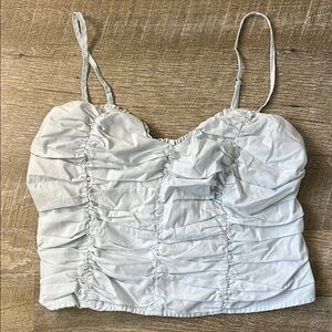 Abercrombie & Fitch Baby Blue Ruffle Tank Top Size Large